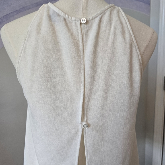 American Apparel | Small | White Crepe Open Back High Neck Sleeveless Tank - Picture 5 of 6